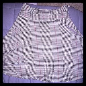 Knee length plaid skirt